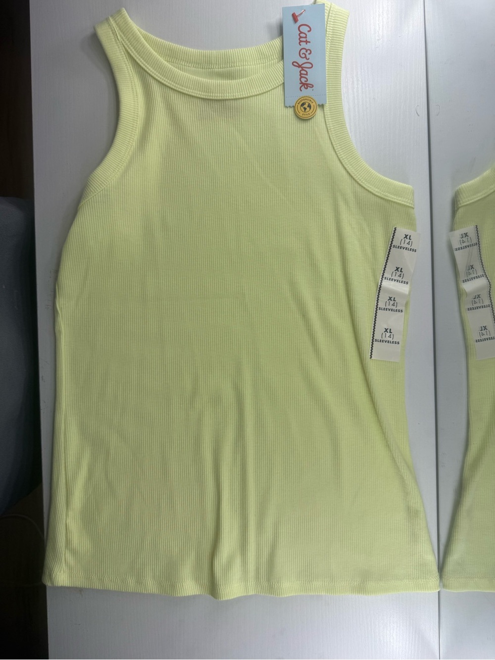 Cat & Jack Yellow Ribbed Tank Top